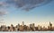 New york city skyline over hudson river