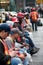 New York City Street Crew Worker Texting