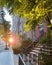 New York City - Sunlight shines on the buildings along a quiet street in the Greenwich Village neighborhood of Manhattan