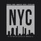 New York City for t-shirt print. New York skyline silhouette. T-shirt graphics