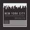 New York City for t-shirt print. New York skyline silhouette. T-shirt graphics