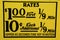 New York City taxi rates decal. This rate was in effect from April 1980 till July 1984.