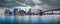 New York city thunderstorm  panorama