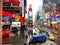 New York City Times Square in a rainy winter day.