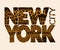 New York city Typography Graphic. Craquelure