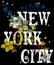 New york city typography poster fashion design with flowers