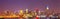 New York City, USA colorful night skyline panorama