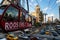 New York City / USA - JUL 27 2018: Roosevelt Island Tramway at 59th street midtown Manhattan