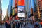 New York City, USA - June 7, 2017: View of New York Police Dept at Times Square