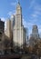 New York city view with Woolworth Building