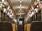 New York City Vintage Subway Car Interior of Historic Train