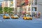 New York City Yellow Cabs on the road