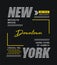 New York, downtown brooklyn bridge, tee t-shirt graphic, vector illustration