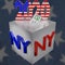 New York Election 2020 vote ballot box 3D illustration