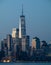 New York financial district at dawn