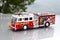 New York Fire and Rescue with Water Canon Truck Department Red Toy with details side angle