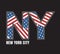 New york flag typography, t-shirt graphics