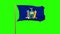 New york flag waving in the wind. Green screen