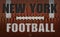 New York Football Text on a Flattened Football