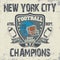 New York football vintage, t-shirt graphics