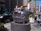 New York, Garment District: Dynamic Round Dragon Sculpture by Hung Yi