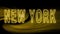 New York Gold glitter lettering, New York Tourism and travel, Creative typography text banner