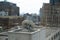 New York high angle view of the city and the internet andd communications dishes