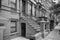 New York houses in Perron Harlem in b&w