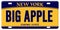 New York License Plate Big Apple