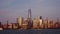 New York Manhattan Cityscape NYC. New York Manhattan time laps at dusk. Timelapse Sunset in New York Lower Manhattan