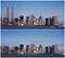 New York Manhattan skyline - Before and after 9/11