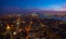 New York Manhattan skyline top view during autumn sunset with amazing colors and sights of skyscrapers