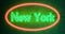 New York neon sign depicts Manhattan in NYC Usa - 4k