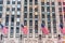 NEW YORK, NEW YORK - DECEMBER 27, 2013: Waving USA National Flags