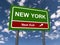 New york next exit traffic sign