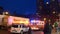 New york night light manhattan street ambulance and police car 4k usa