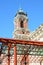 NEW YORK, NY - 04 NOV 2019: Closeup detail  of the Entrance canopy and tower atop the Main Building at Ellis Island National