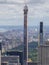 New York, NY, USA. New skyscrapers under construction. Construction site with cranes, elevators and scaffolding