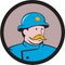 New York Policeman Vintage Circle Cartoon