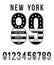 New York Set Number Flag American Typography Design