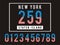 New York Set Number Flag USA Typography design