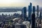 The New York skyline, with aerial views of the Big Apple from the Empire State Building.