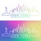 New York skyline. Colorful linear style.