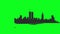 New york skyline illustration on green screen