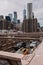 New York skyline of Manhattan and brooklyn bridge