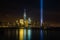 New York skyline with Tribute in Lights