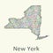 New York state line art map