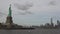 NEW YORK: Statue of Liberty and Manhattan panorama seen from a vessel, real time, ultra hd 4k