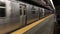 New York Subway Express Train Arriving Station NYC