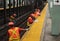 New York Subway MTA Worker on Train Tracks for Repair Renovation